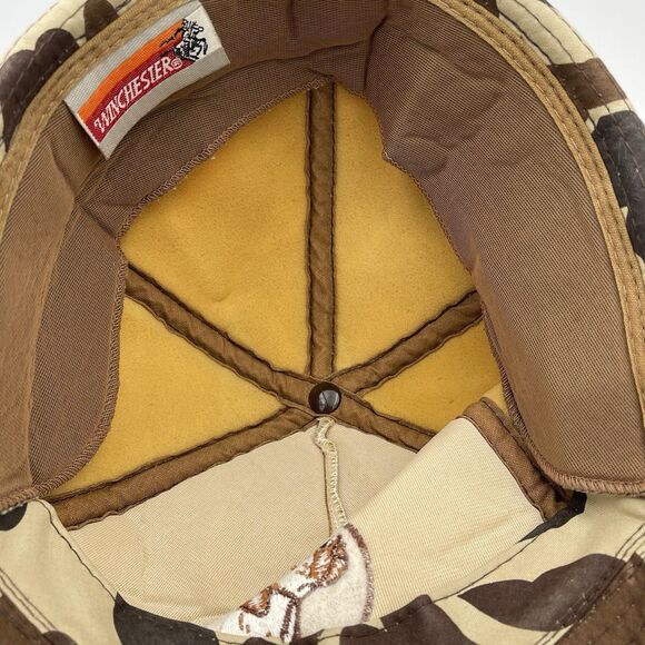 Vintage Winchester Bird Hunting Hat Jones Style Dog Camo Size Large W/ Ear Flaps - Picture 10 of 13